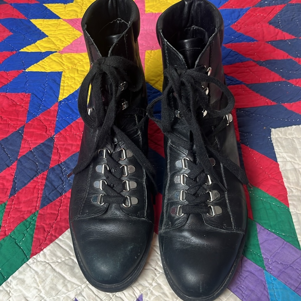 Bleecker and Bond Hazel black combat moto boots sz 9 1/2 - Picture 3 of 6